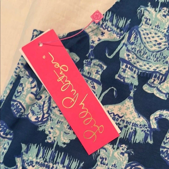 NWT Lilly Pulitzer Blue Elephant Print Casual Dress - Picture 3 of 4
